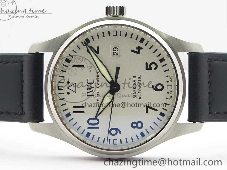 MIROTIME 0427 MARK XVIII IW327002 SS FKF 1:1 Best Edition White Dial On Black Leather Strap Affordable 7121